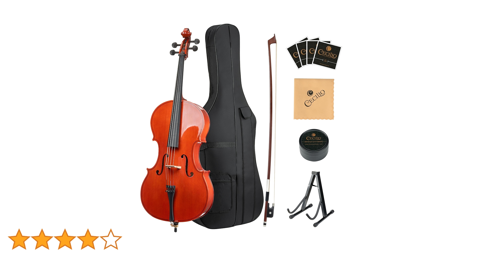 Amazon | Cecilio - フルサイズ チェロ 子供&大人用 弓、ケース